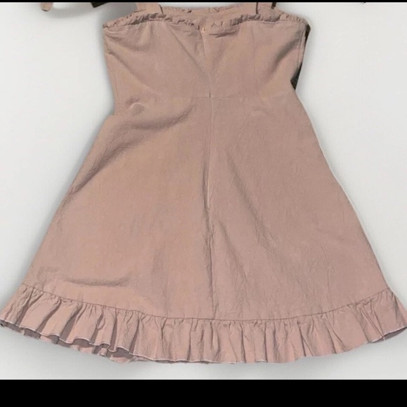 Nasty Gal Pink Ruffle Dress Size 4 Adjustable tie shoulder straps zip close - Picture 4 of 8